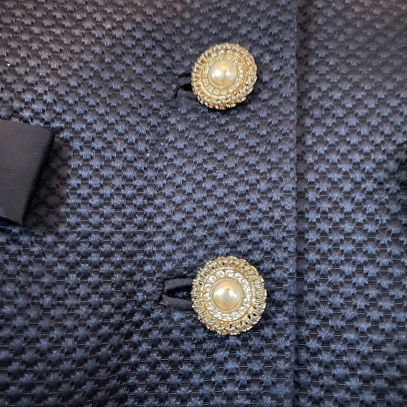 Vintage Ricki Freeman Teri John Holt Renfrew Silk Wool Embellished Jacket sz 8 - Picture 3 of 6